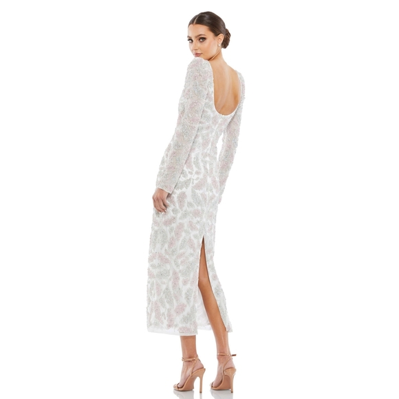 MAC DUGGAL FOLIAGE EMBELLISHED MIDI SHEATH DRESS. Size 8. $538 - Picture 3 of 8